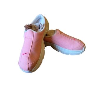 Nike Pink Canvas Slides Mules After Party Style Y2K 2004 Size 10 Womens Sporty